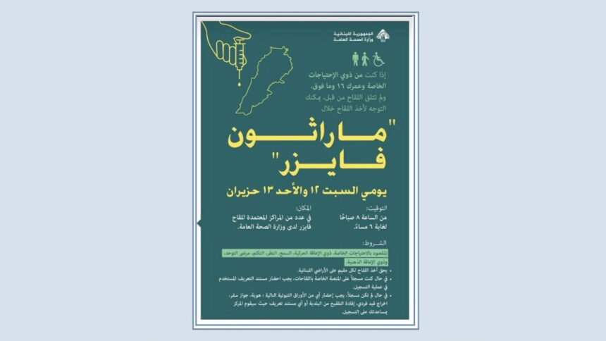 Ministry of Health announces third Pfizer vaccine marathon on Saturday, Sunday