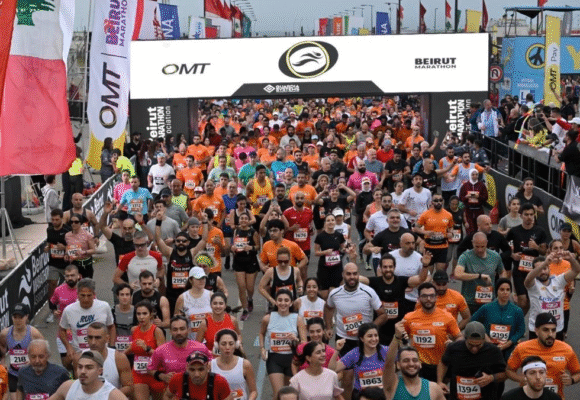 Beirut Marathon - revives Lebanon lively spirit, right to peace - Fifteen thousand participants from 38 countries lit up a rainbow in Beirut sky Beirut Marathon Lights Up the City with 15,000 Runners from 38 Countries