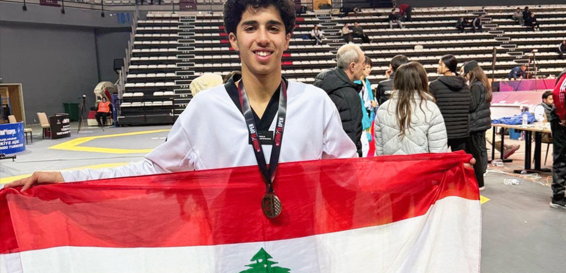 Anthony Naufal wins second silver medal for Lebanon in "Turkish Open Taekwondo Championship"